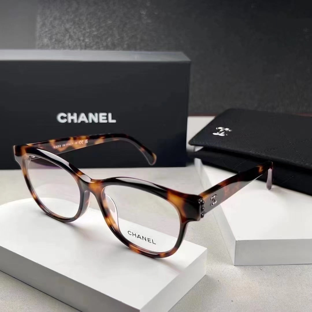 Inspired Chanel CH3440-H – Cat-Eye Eyeglasses with Pearl Temple Detail (1:1 Mirror Quality)
