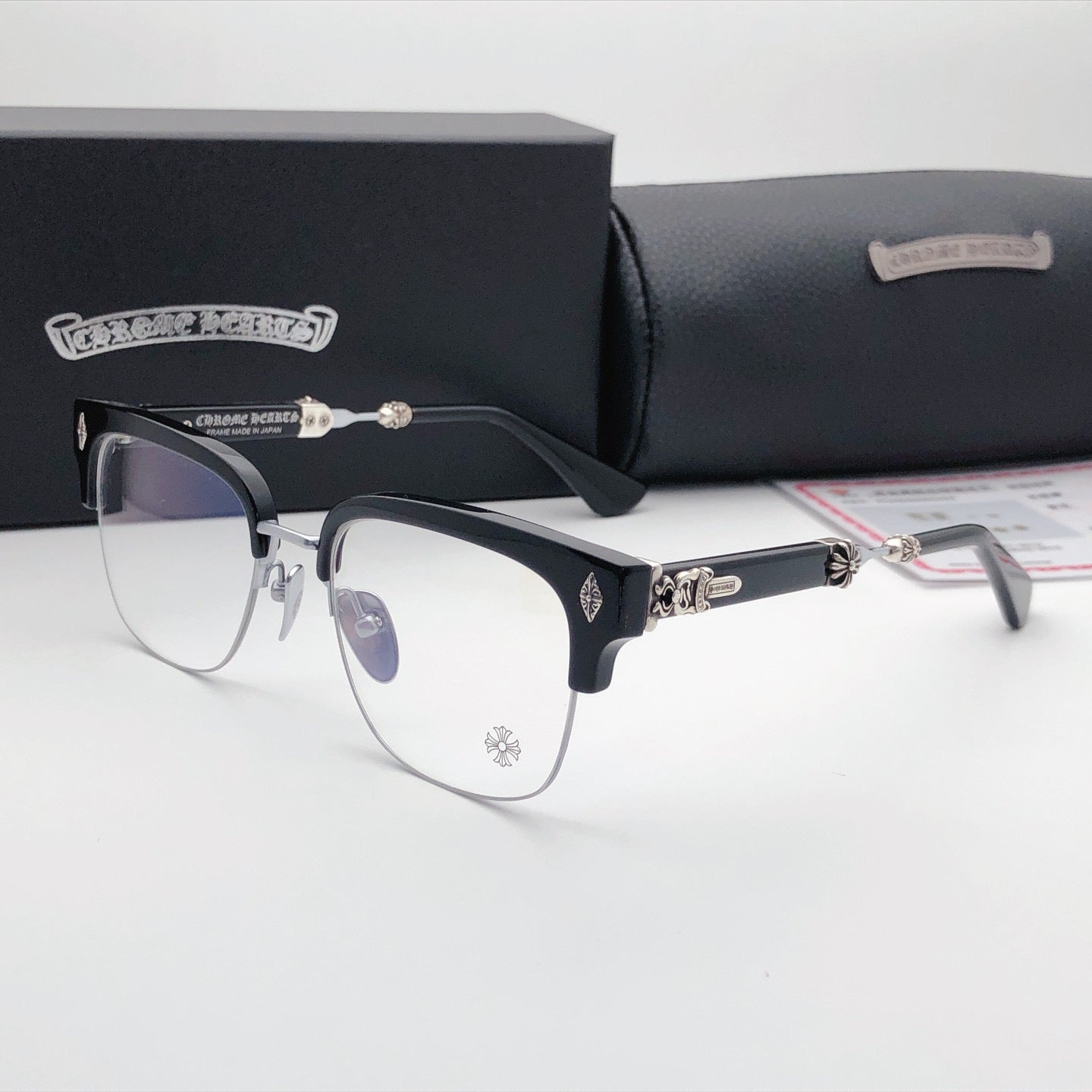Inspired Chrome Hearts EVAGILIST – 925 Silver Browline Eyeglasses (1:1 Mirror Quality)