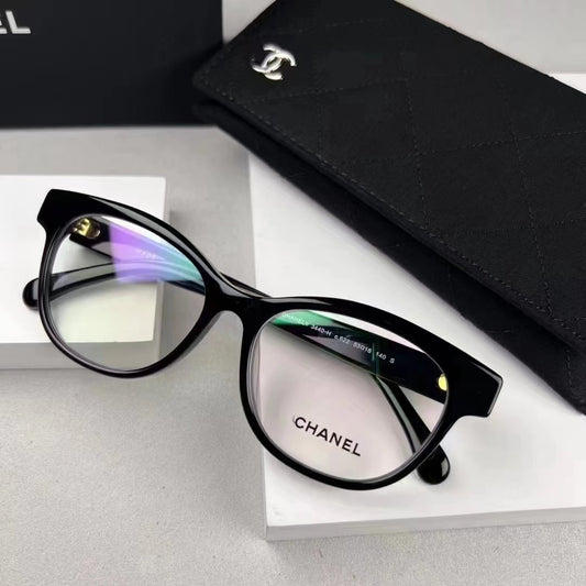 Inspired Chanel CH3440-H – Cat-Eye Eyeglasses with Pearl Temple Detail (1:1 Mirror Quality)