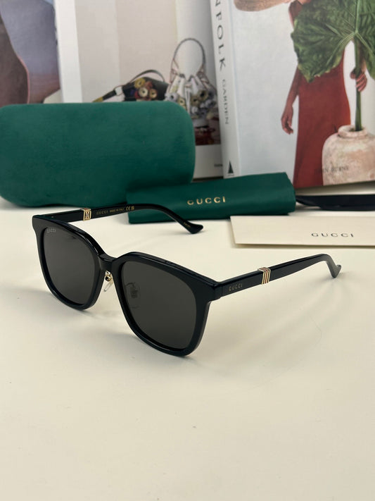 Inspired Gucci GG1498SK – Retro Square Sunglasses with Stripe Temples