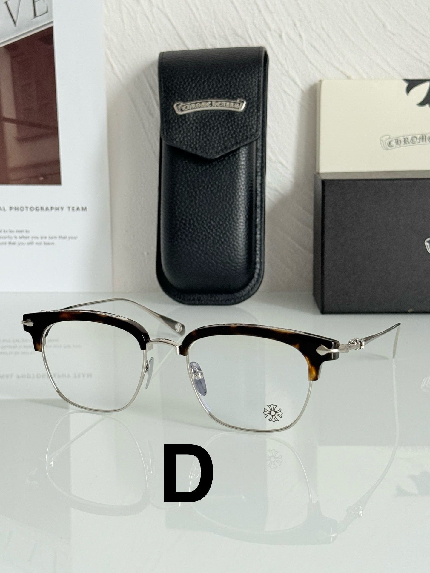 Chrome Hearts Model: SLUNTRADICTION – Premium Half-Rim Eyeglasses (925 Silver, 1:1 Mirror Quality)