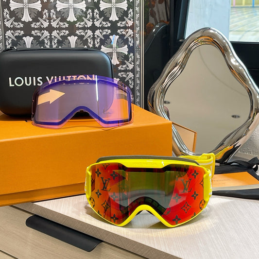 Inspired Louis Vuitton Ski Goggles – Yellow Monogram Strap (Unisex)