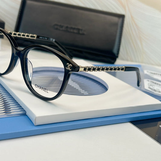 Inspired Chanel CH3495 – Vintage Cat-Eye Eyeglasses with Chain Detail (1:1 Mirror Quality)