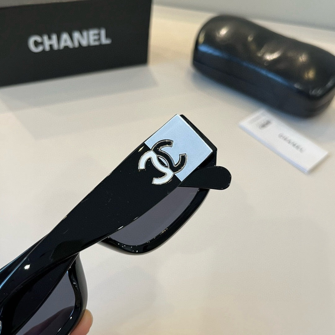 Inspired Chanel 5525 – Rectangular Acetate Sunglasses with Logo Temples (1:1 Mirror Quality)