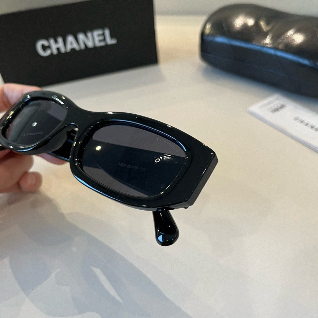 Inspired Chanel 5525 – Rectangular Acetate Sunglasses with Logo Temples (1:1 Mirror Quality)
