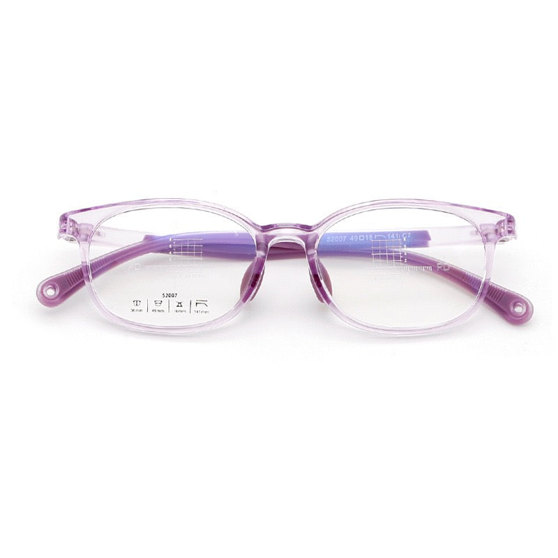Kids Myopia Control Glasses – model: 52007 Lightweight Silicone Frame (Ages 7–12)