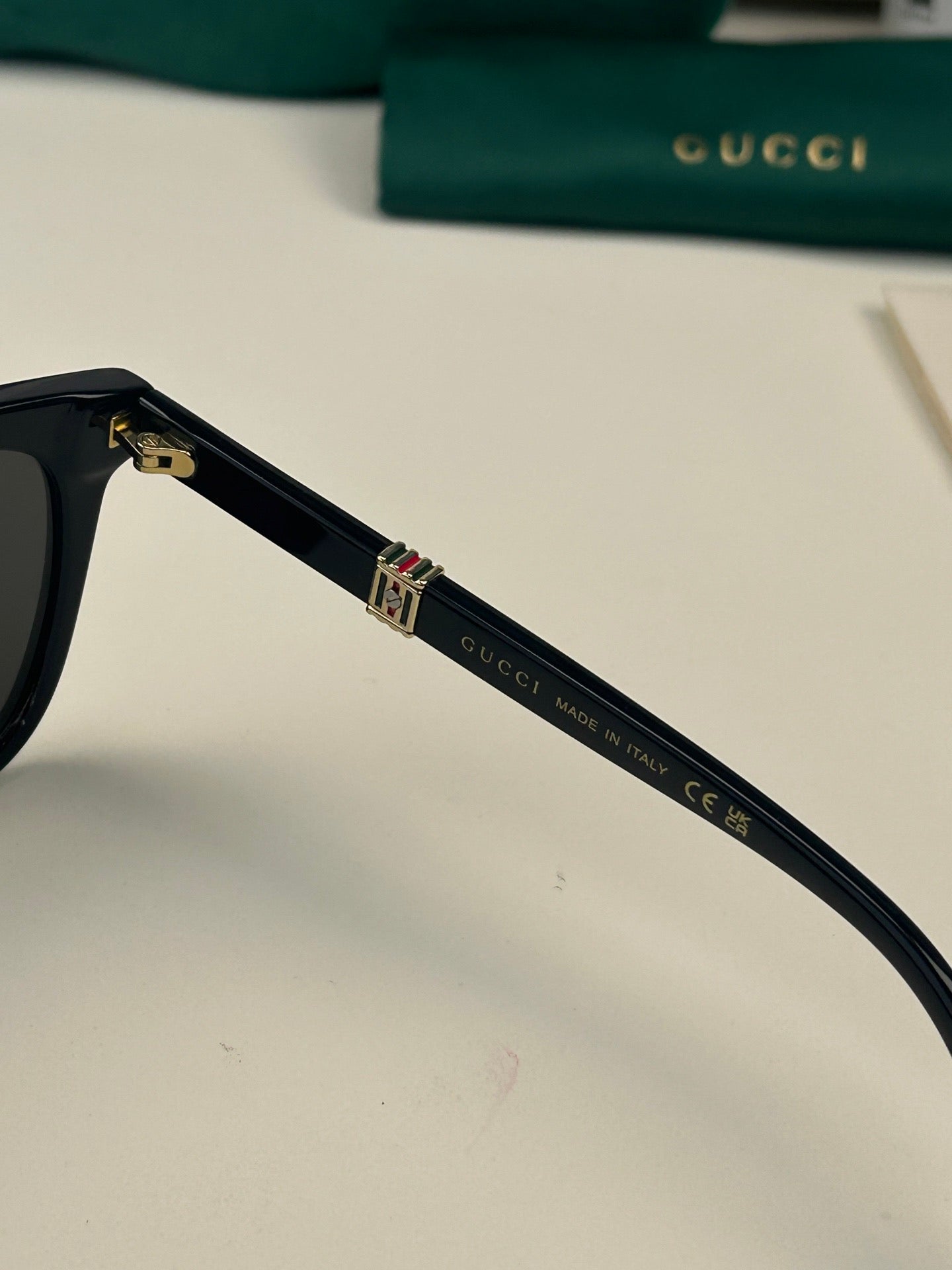 Inspired Gucci GG1498SK – Retro Square Sunglasses with Stripe Temples