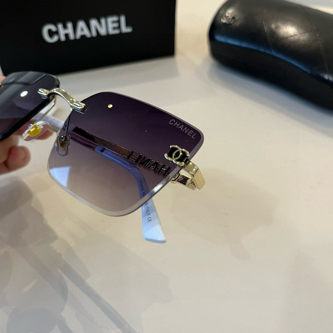 Inspired Chanel 68071 – Rimless Pink Sunglasses with Logo Temples (1:1 Mirror Quality)
