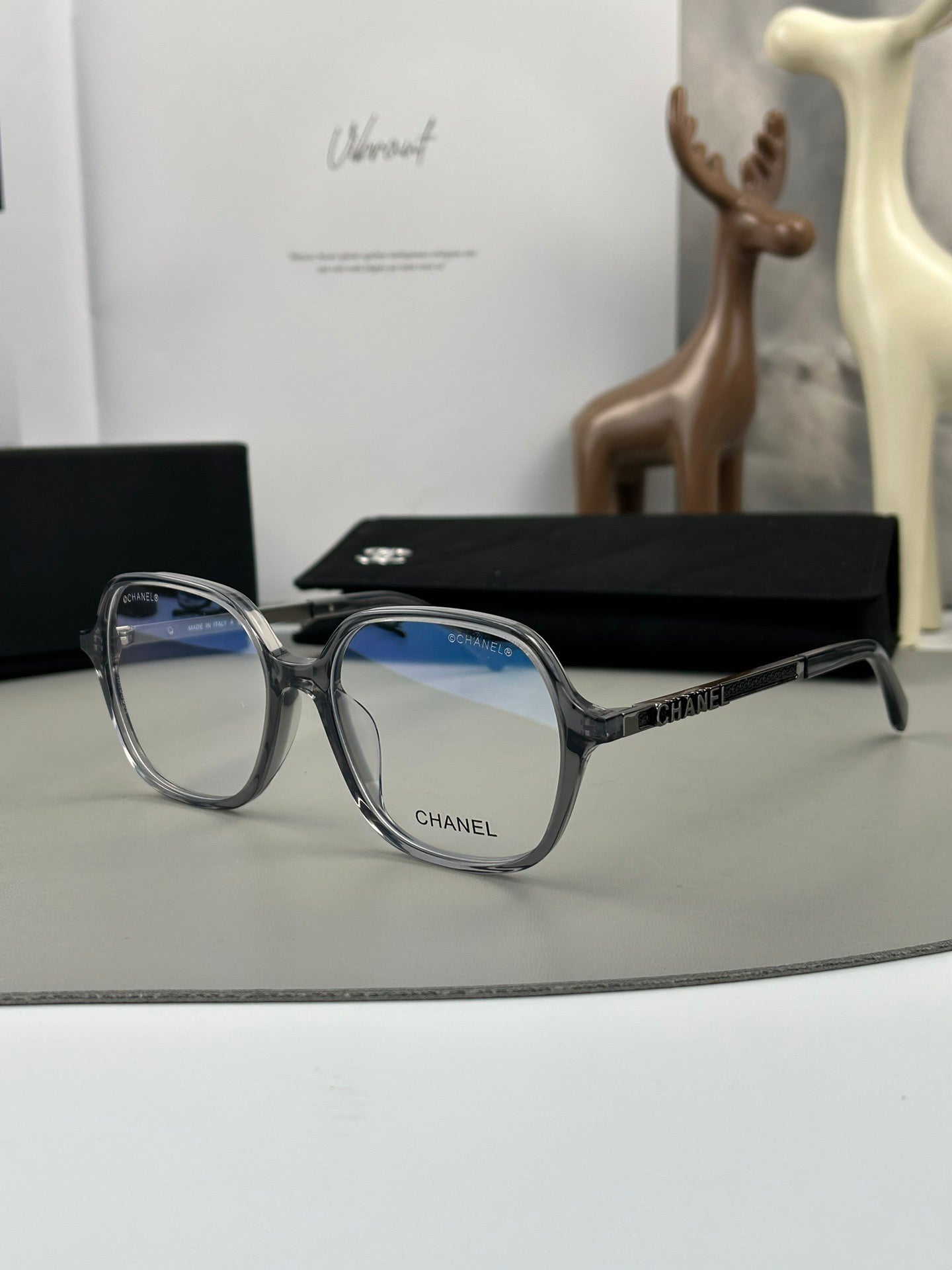 Inspired Chanel CH3417 – Geometric Eyeglasses with Logo Temples (1:1 Mirror Quality)