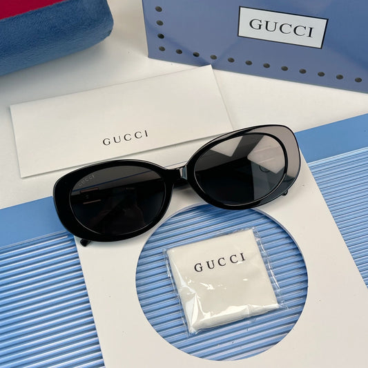 Inspired Gucci GG1684SA – Oval Cat-Eye Sunglasses with Crystal G Logo