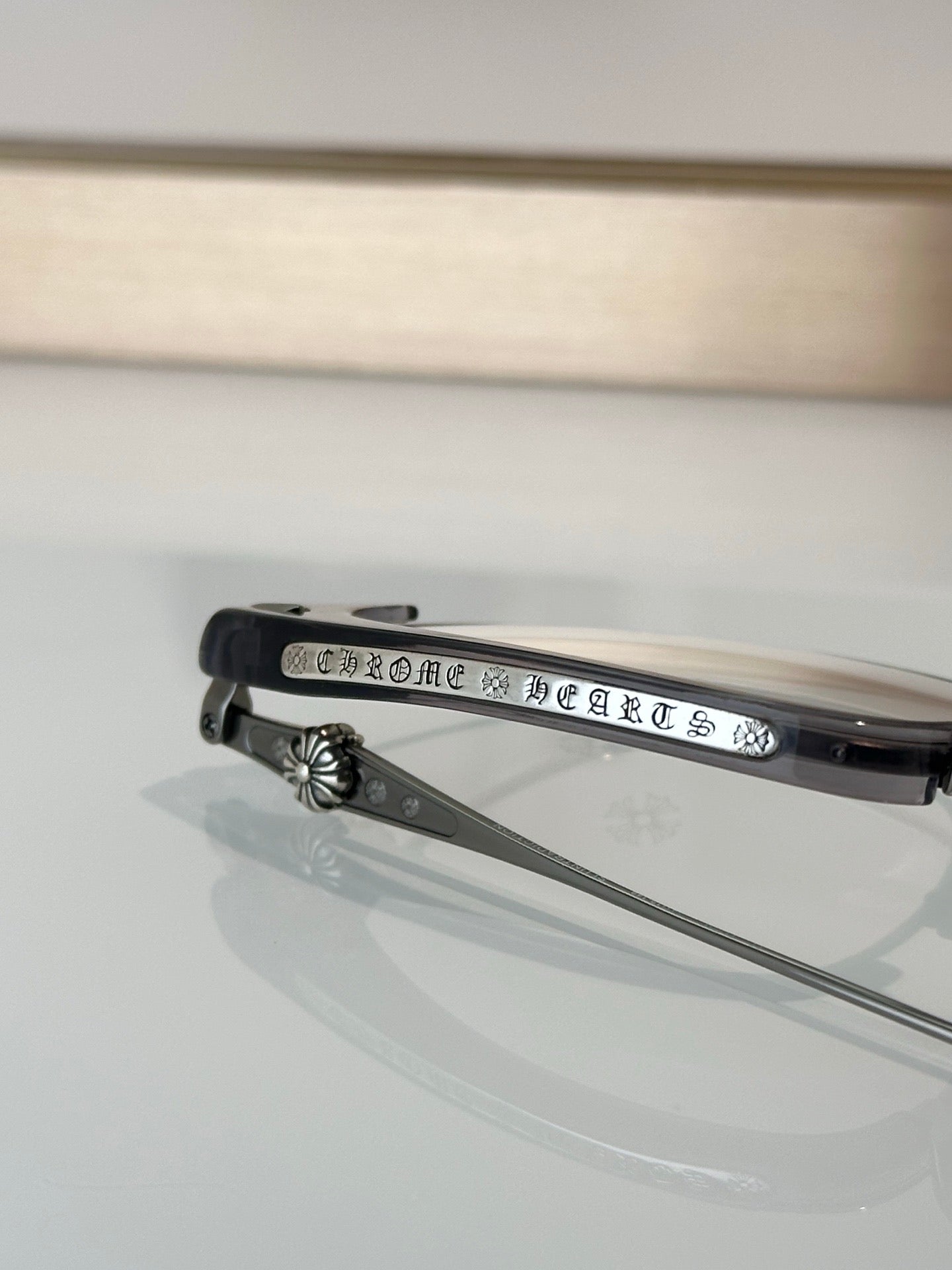 Chrome Hearts Model: SLUNTRADICTION – Premium Half-Rim Eyeglasses (925 Silver, 1:1 Mirror Quality)