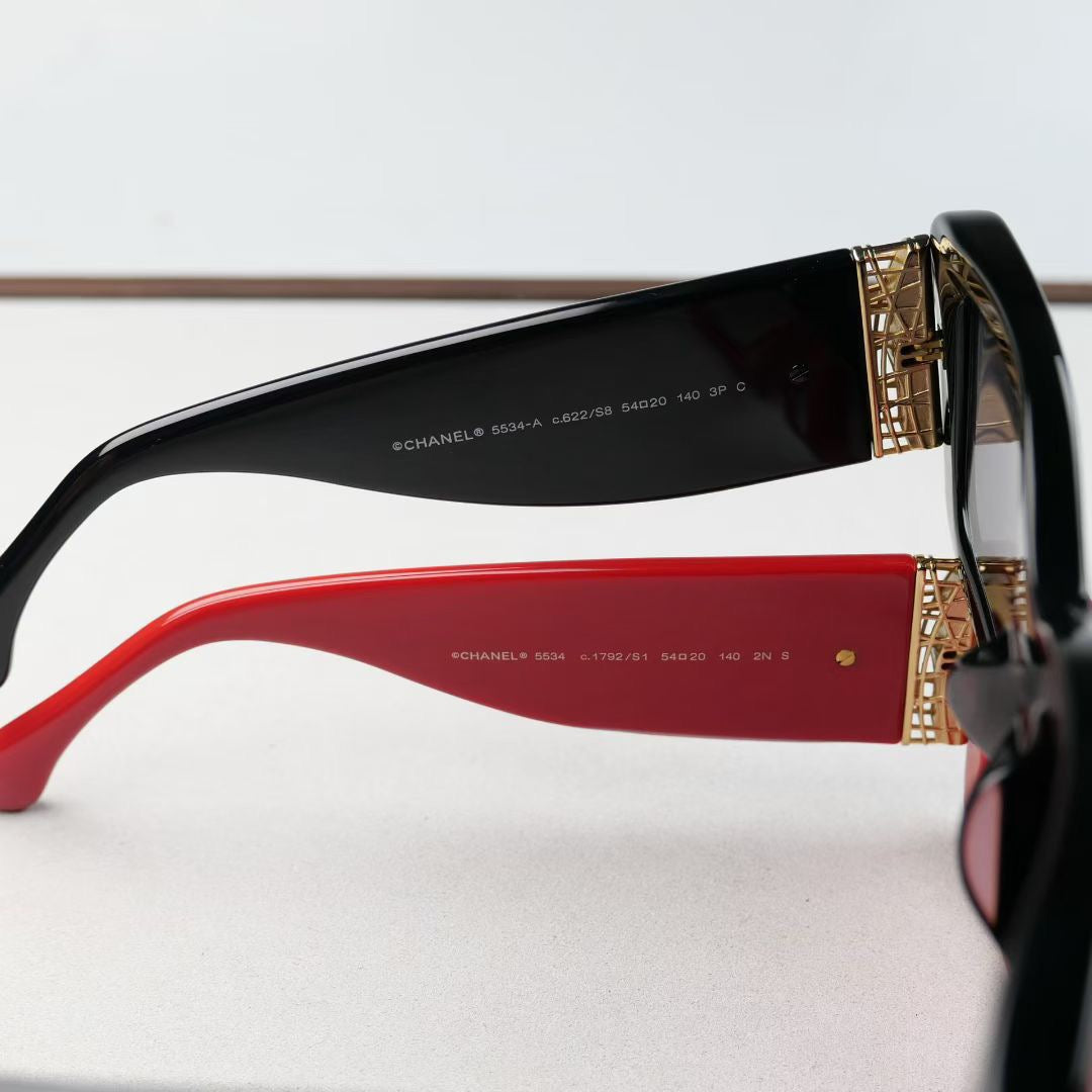 Inspired Chanel 5534-A – Oversized Square Sunglasses with Logo Detail