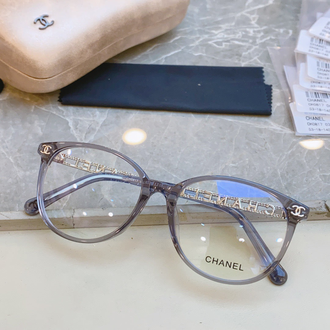 Inspired Chanel CH0817 – Cat-Eye Eyeglasses with Logo Chain Temples (1:1 Mirror Quality)