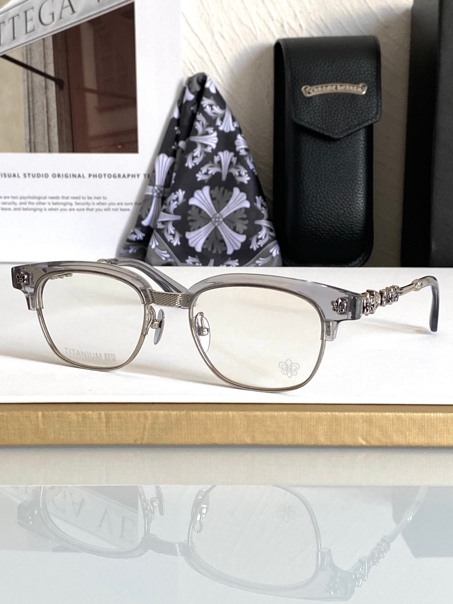 Inspired Chrome Hearts CH8224 – Bold Browline Optical Eyeglasses (1:1 Mirror Quality)
