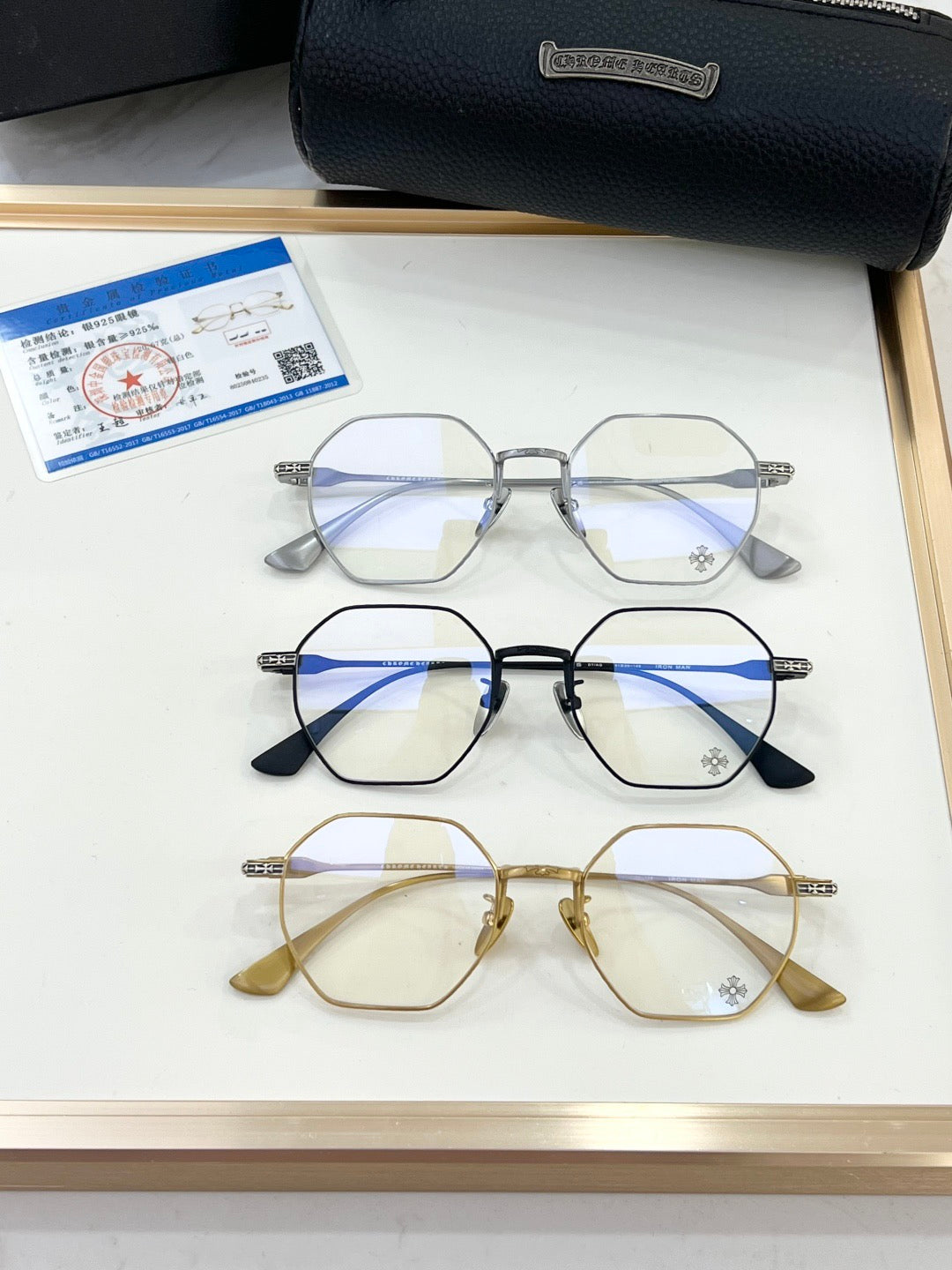 Inspired Chrome Hearts IRON MAN – Octagonal Pure Silver Optical Glasses (1:1 Mirror Quality)
