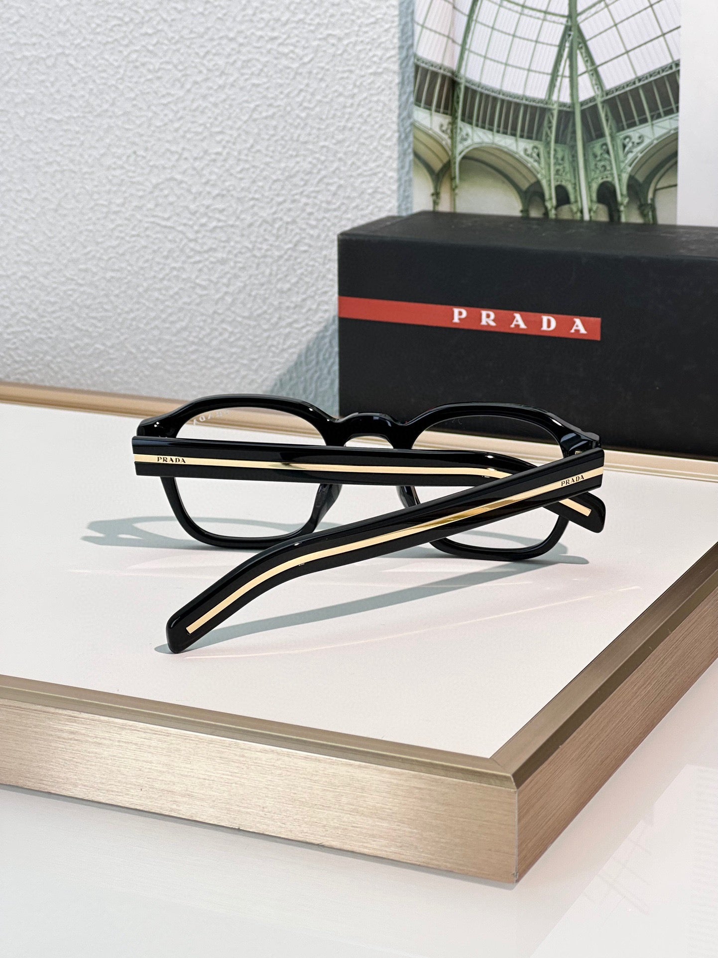 Prada SPR A16SF - Inspire designer Eyeglasses – Black Acetate Frame(1:1 Mirror Quality)