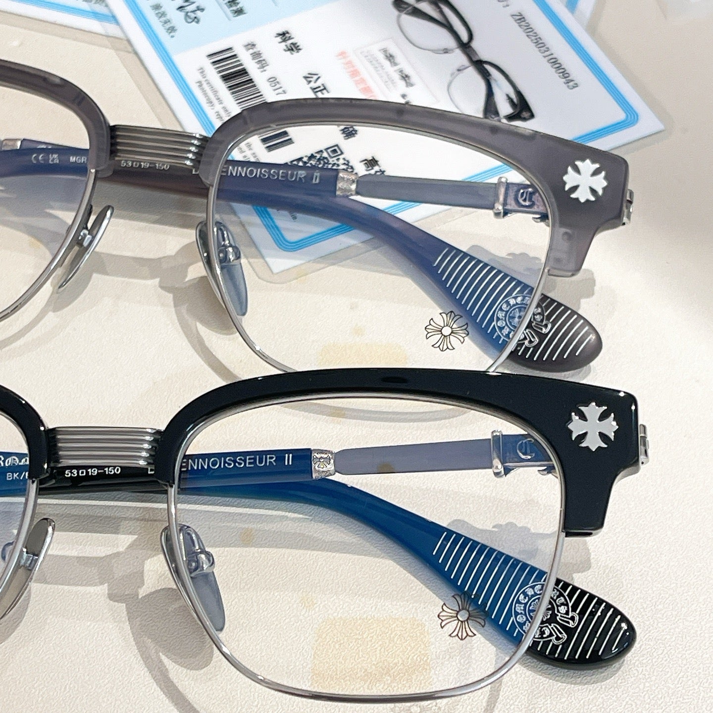 Inspired Chrome Hearts BONENNOISSEUR – 925 Silver Detail Eyeglasses (1:1 Mirror Quality)