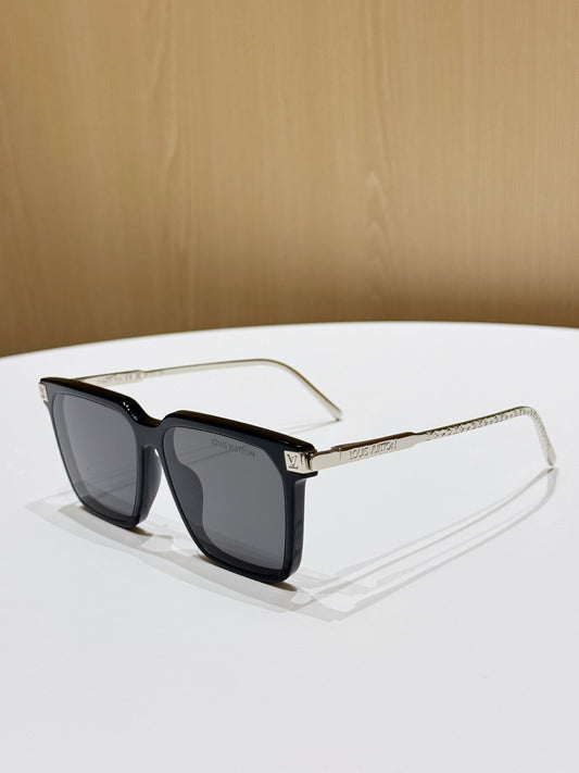Inspired Louis Vuitton Z1667E – Square Sunglasses with Monogram Metal Temples (1:1 Mirror Quality)