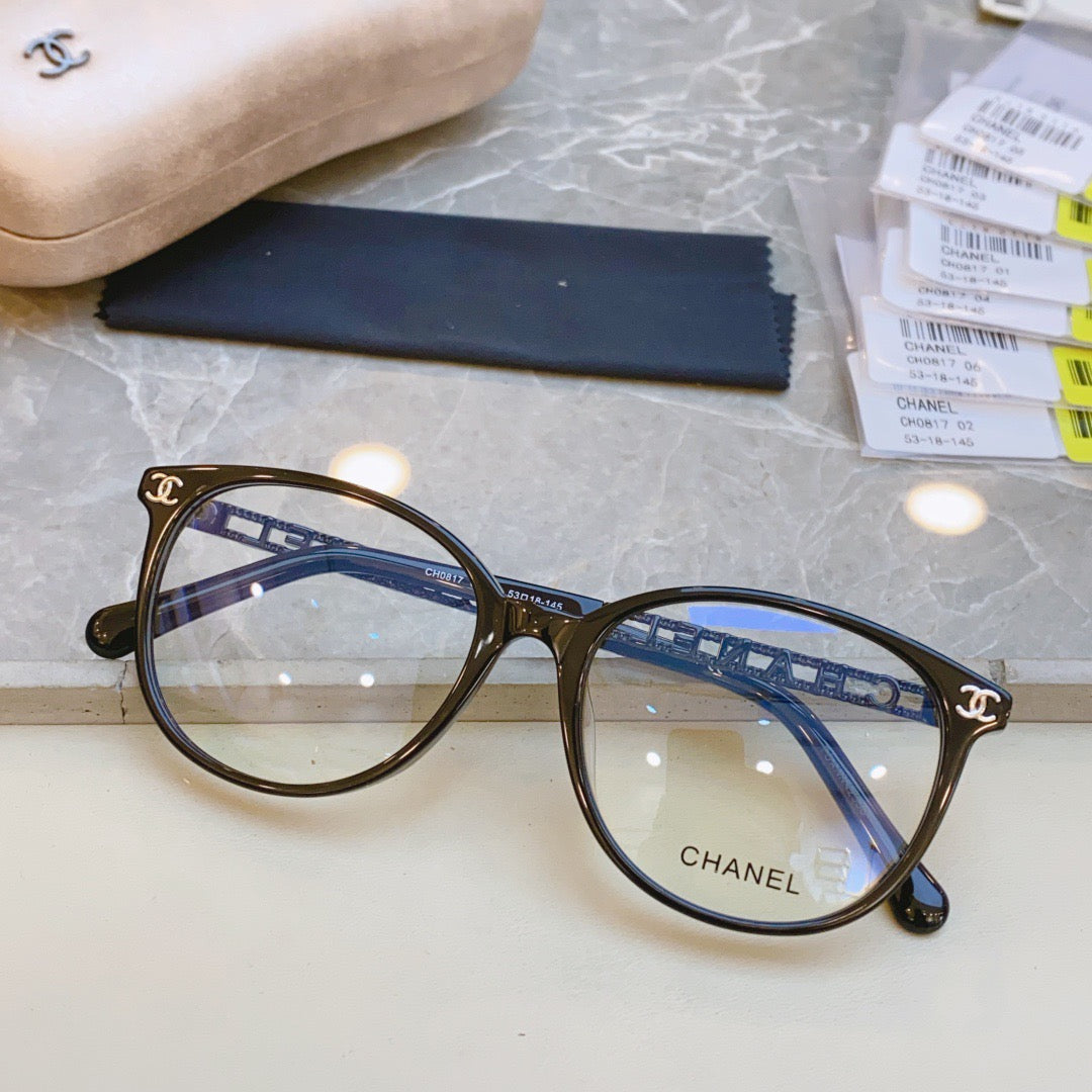 Inspired Chanel CH0817 – Cat-Eye Eyeglasses with Logo Chain Temples (1:1 Mirror Quality)