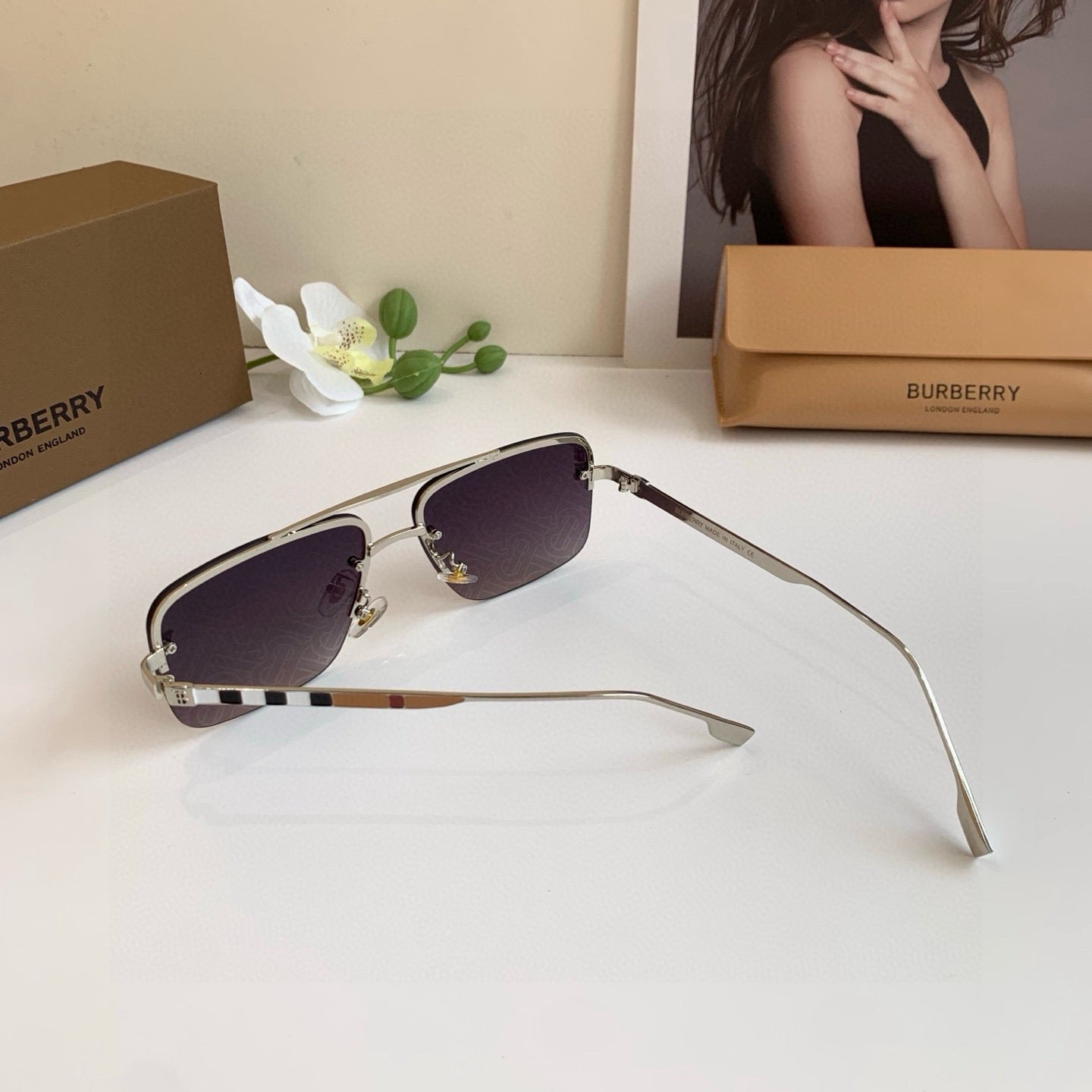 Inspired Burberry 2483 – Luxury Square Metal Sunglasses (1:1 Mirror Quality)