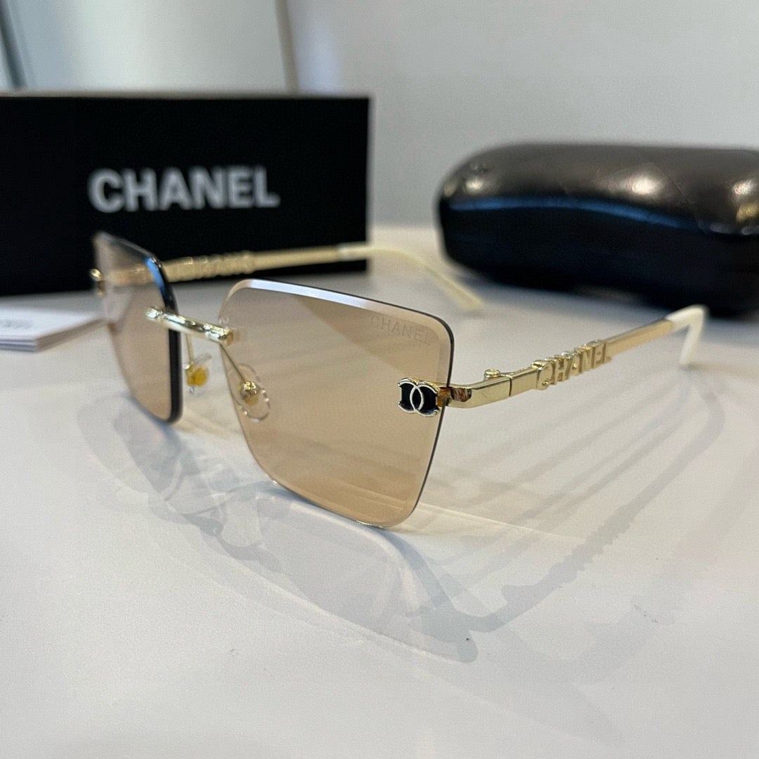 Inspired Chanel 68071 – Rimless Pink Sunglasses with Logo Temples (1:1 Mirror Quality)