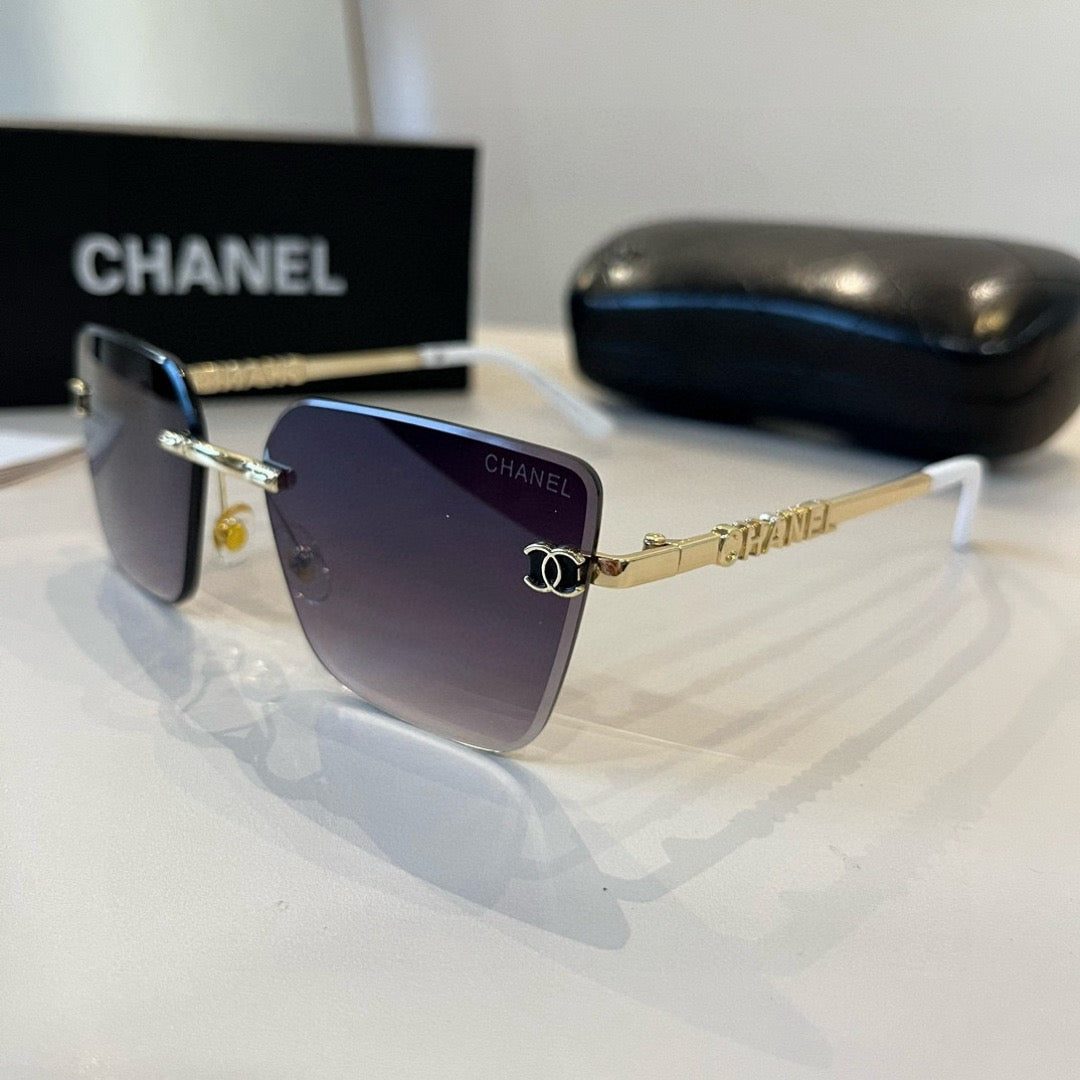 Inspired Chanel 68071 – Rimless Pink Sunglasses with Logo Temples (1:1 Mirror Quality)