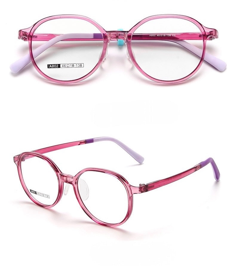 Kids Round Optical Glasses – Model A802 (Ages 7–12)