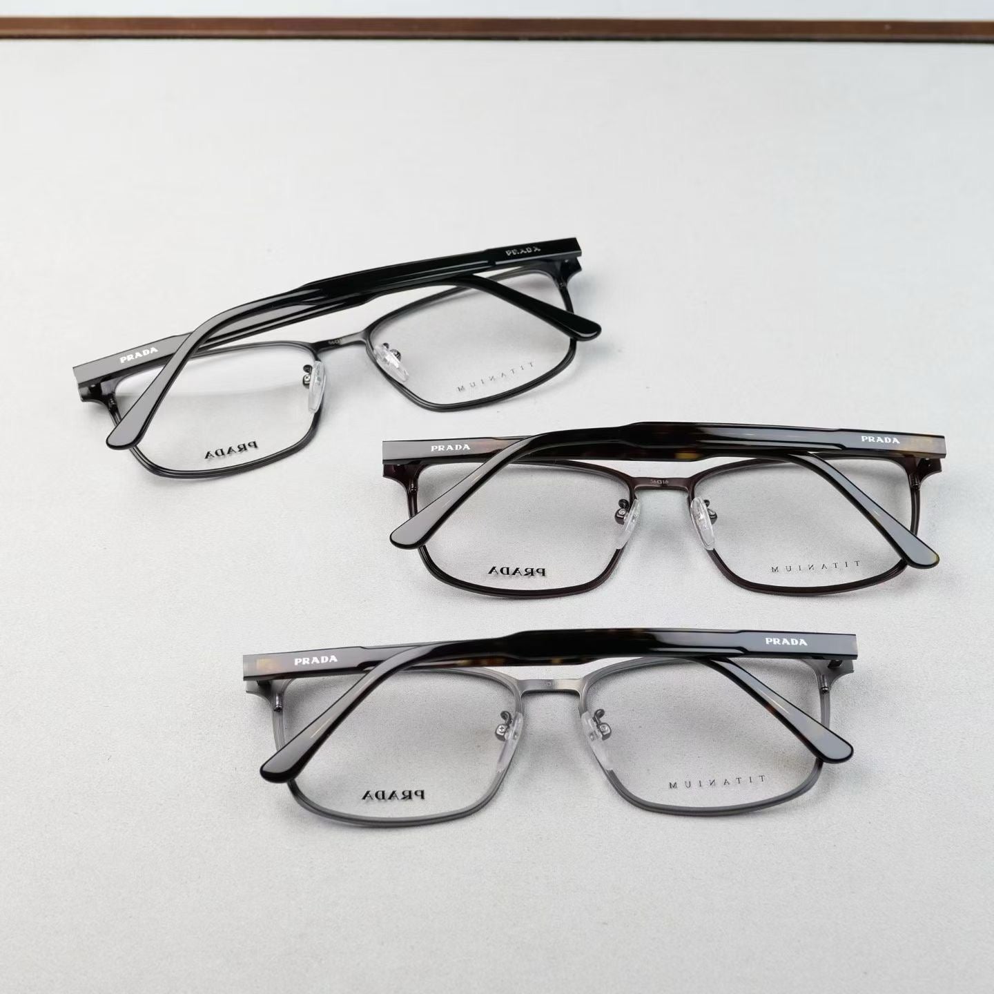 Inspired PRADA VPR61T-D – Titanium Rectangular Eyeglasses (1:1 Mirror Quality)