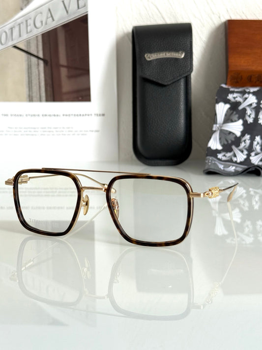 Inspired Chrome Hearts CH8236 – Titanium Rectangular Eyeglasses (1:1 Mirror Quality)