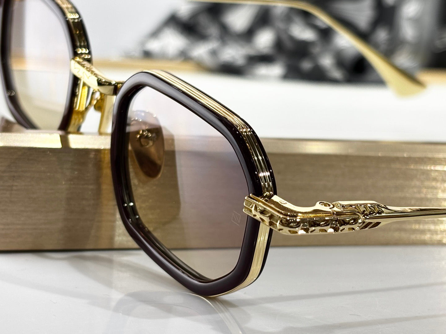 Inspired Chrome Hearts STYLIDA – Octagonal Metal Sunglasses with Zeiss Lenses (1:1 Mirror Quality)