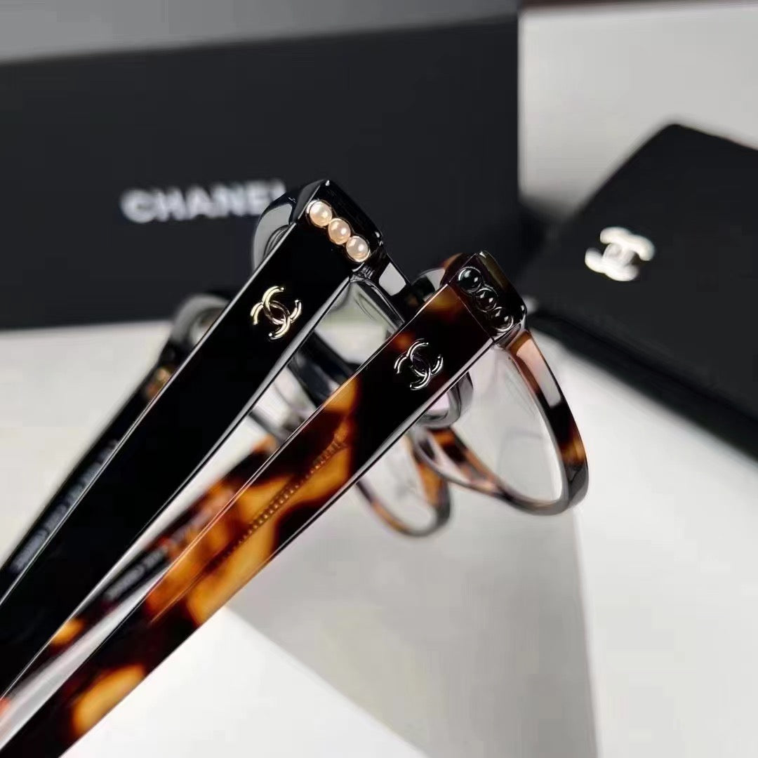 Inspired Chanel CH3440-H – Cat-Eye Eyeglasses with Pearl Temple Detail (1:1 Mirror Quality)