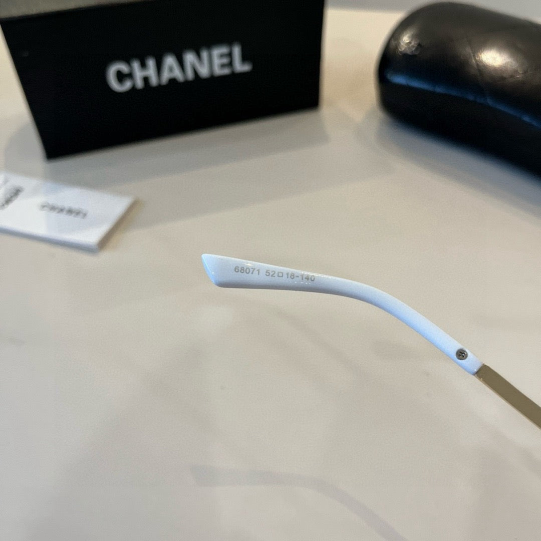 Inspired Chanel 68071 – Rimless Pink Sunglasses with Logo Temples (1:1 Mirror Quality)