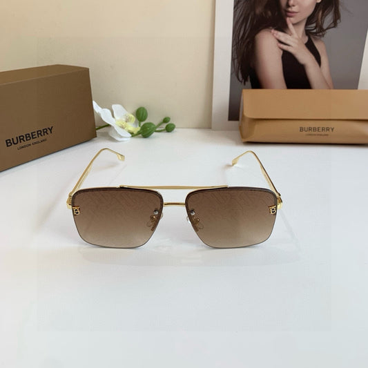 Inspired Burberry 2483 – Luxury Square Metal Sunglasses (1:1 Mirror Quality)- Brown Gradient