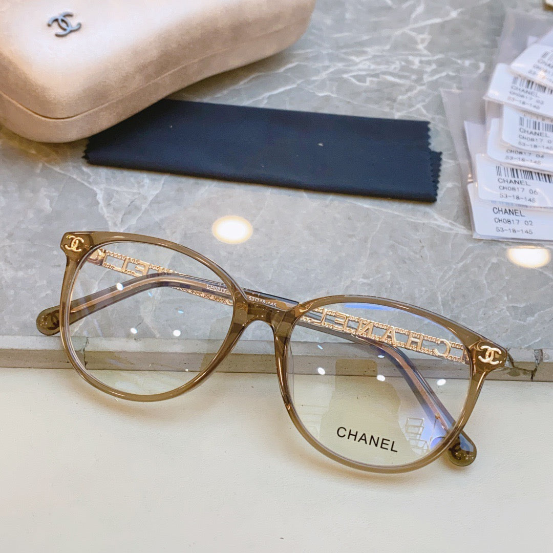 Inspired Chanel CH0817 – Cat-Eye Eyeglasses with Logo Chain Temples (1:1 Mirror Quality)