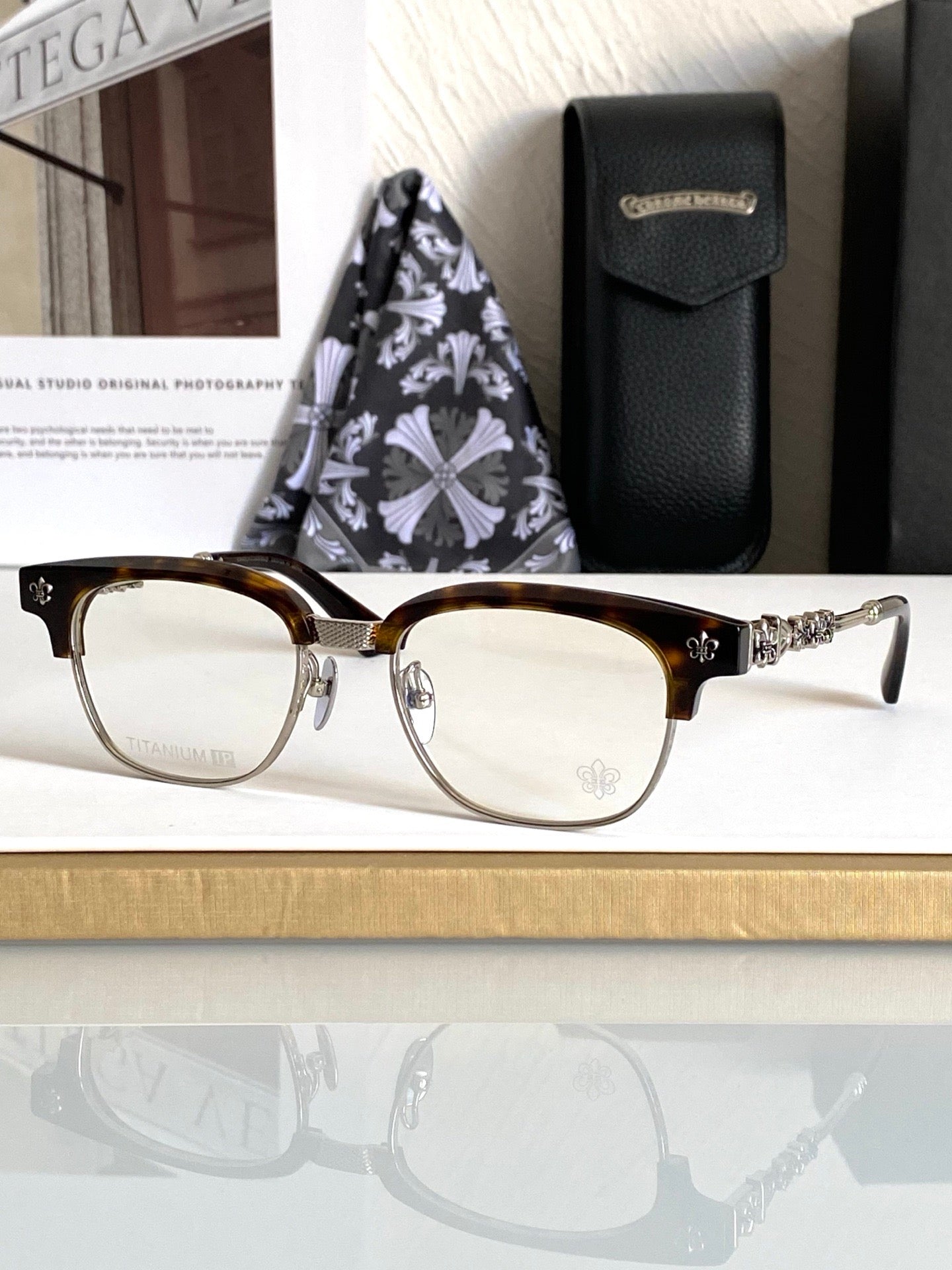 Inspired Chrome Hearts CH8224 – Bold Browline Optical Eyeglasses (1:1 Mirror Quality)