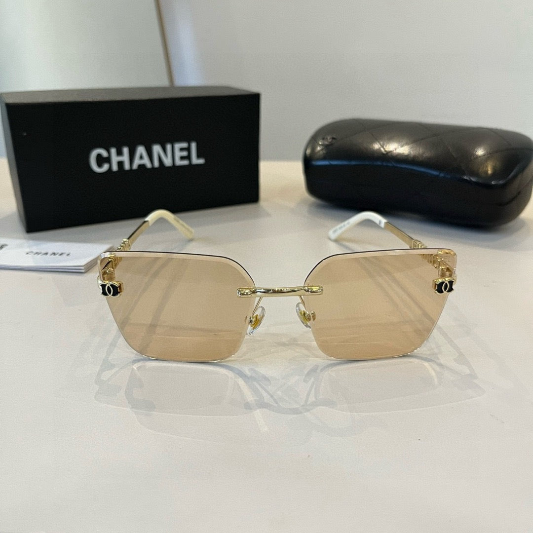 Inspired Chanel 68071 – Rimless Pink Sunglasses with Logo Temples (1:1 Mirror Quality)