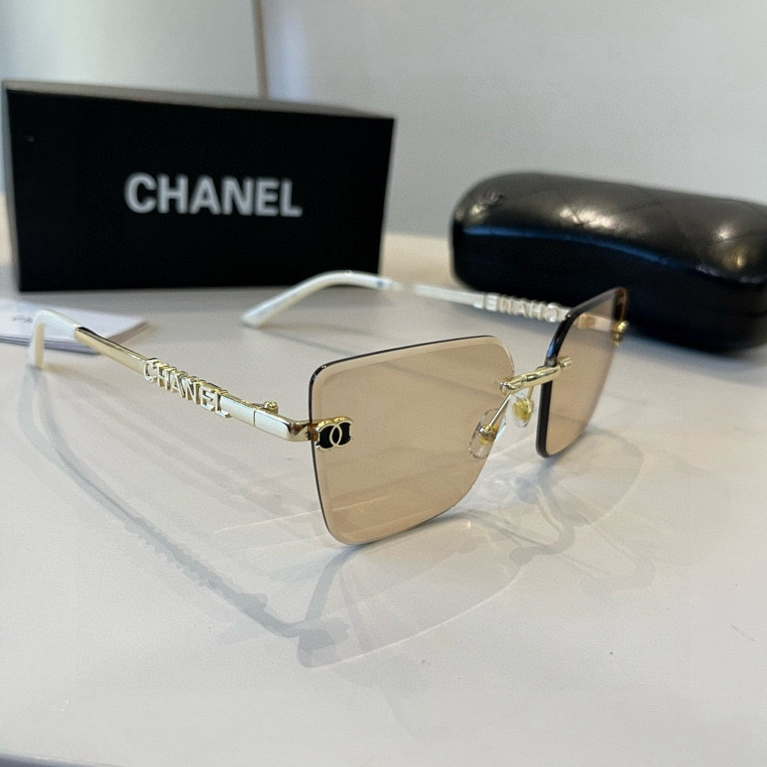 Inspired Chanel 68071 – Rimless Pink Sunglasses with Logo Temples (1:1 Mirror Quality)