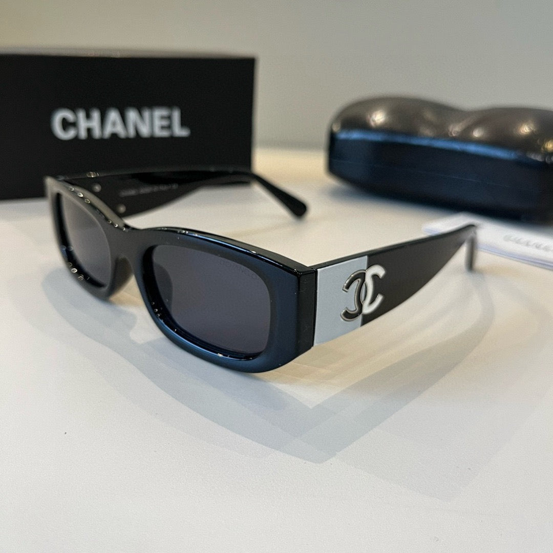Inspired Chanel 5525 – Rectangular Acetate Sunglasses with Logo Temples (1:1 Mirror Quality)