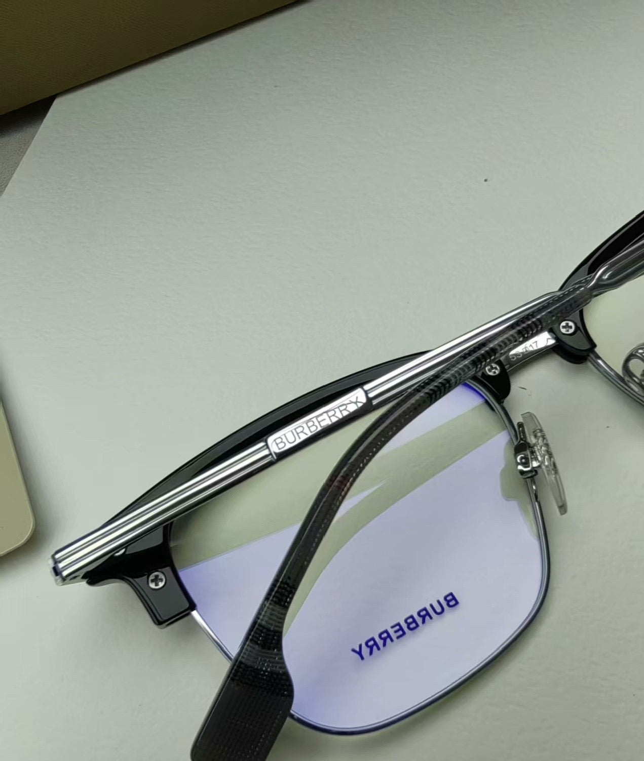 Inspired Burberry B2359 – Semi-Rimless Titanium Optical Eyeglasses (1:1 Mirror Quality)