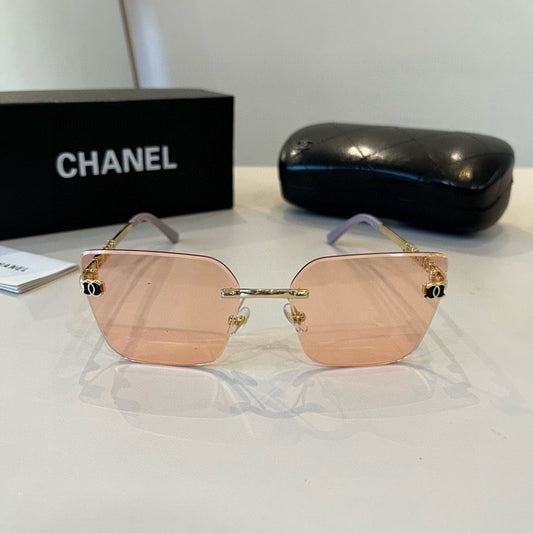 Inspired Chanel 68071 – Rimless Pink Sunglasses with Logo Temples (1:1 Mirror Quality)