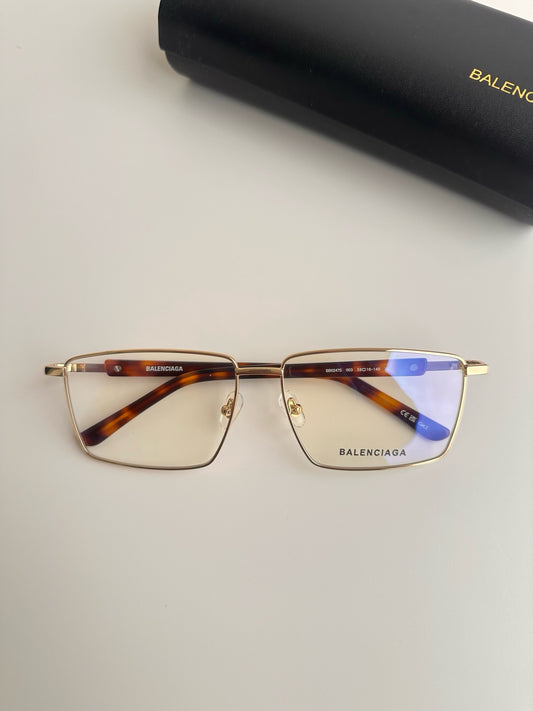 BB0247S 003 Glasses - Balenciaga inspired Gold Frame (1:1 Mirror Quality)